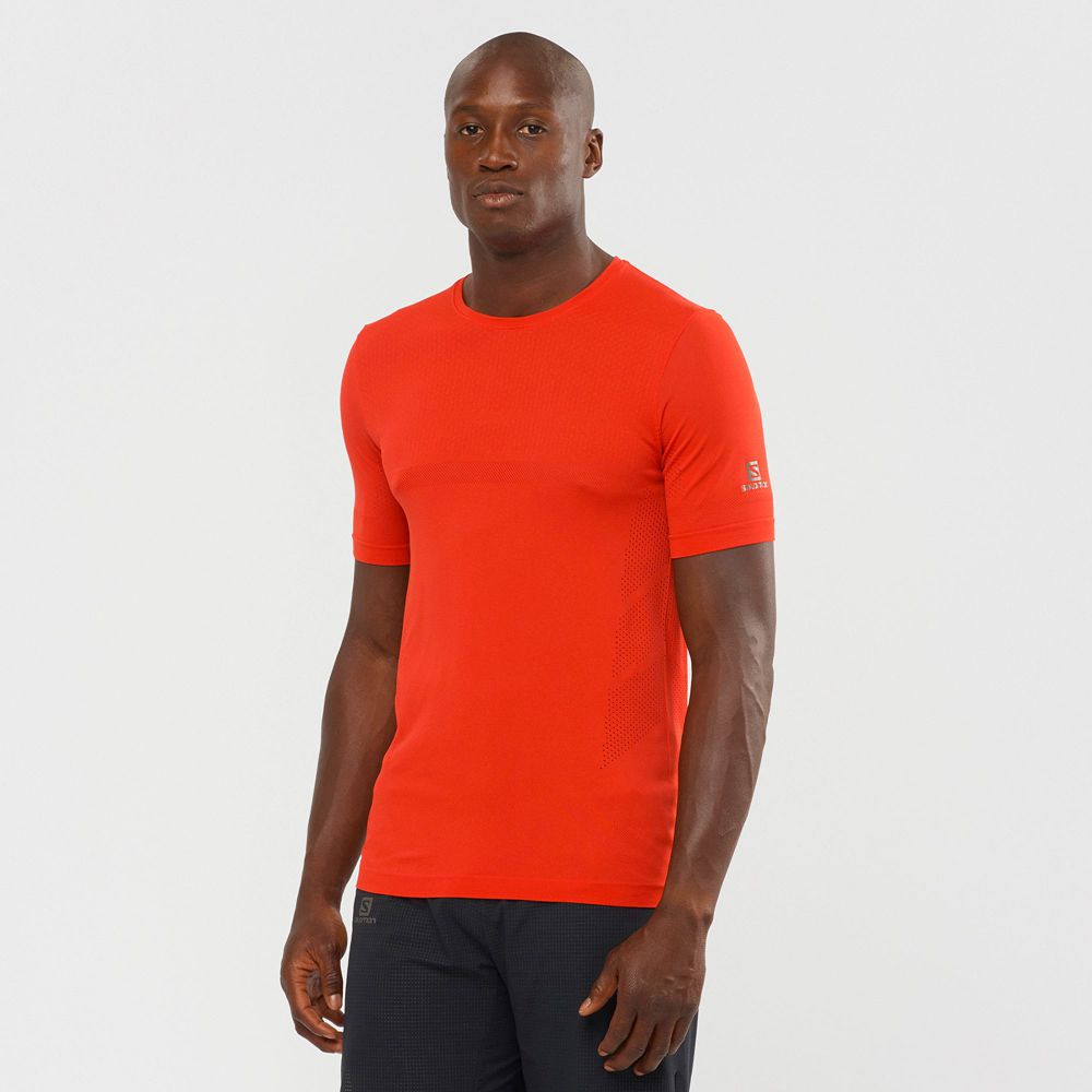 Salomon SENSE SEAMLESS M Camisetas Hombre - Naranjas - Colombia (72043-KNHM)